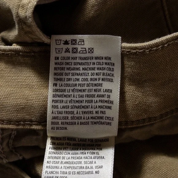 American Eagle Pants 16 LONG Tan High Rise Straight Carpenter Canvas Stretch - Picture 10 of 10